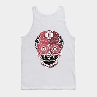 skull mania ecopop tribal mexican art in scarlet calavera Tank Top